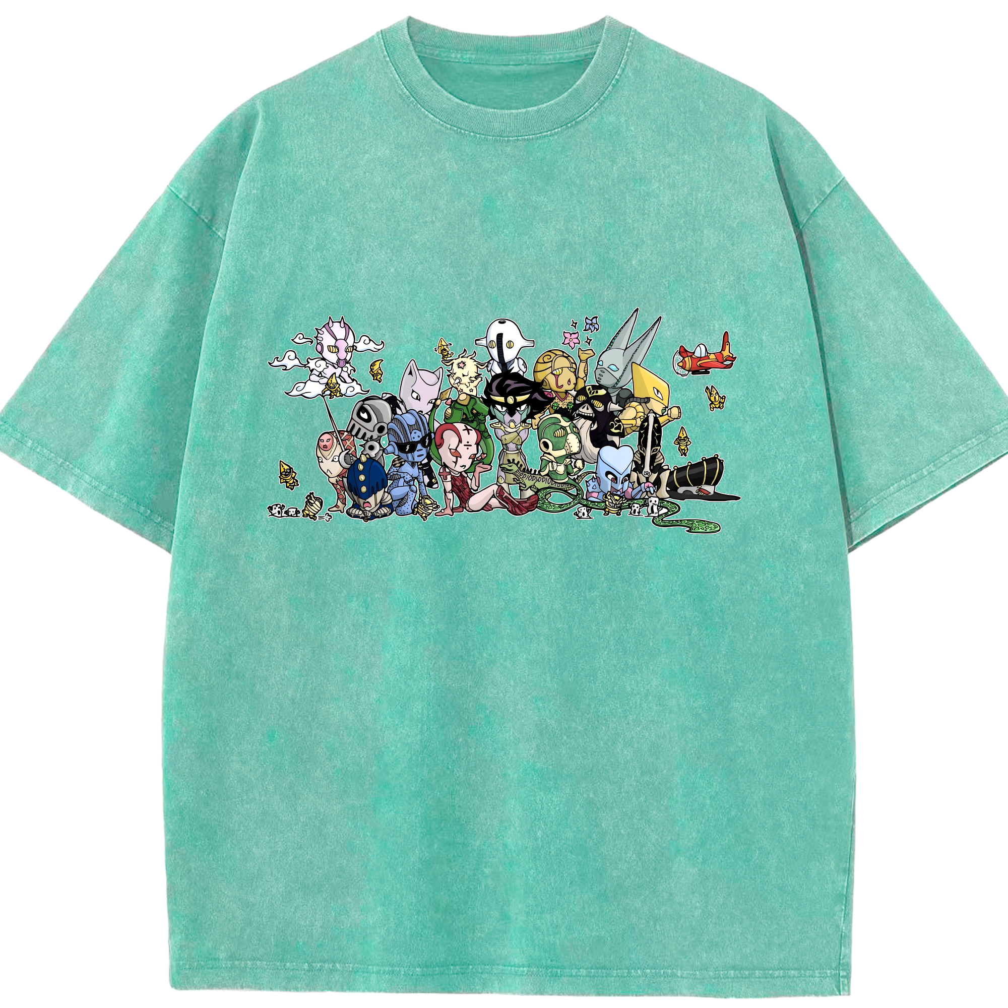 （画像用） ジョジョの奇妙な冒険 JoJo's Bizarre Adventure 綿100% ヴィンテージ風 半袖Tシャツ（フロントプリント）
